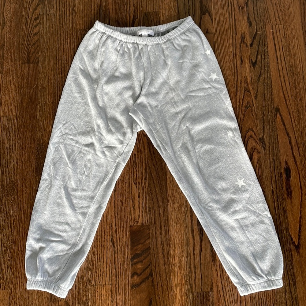 Spiritual Gangster bottoms sweatpants joggers gray stars glitter size M